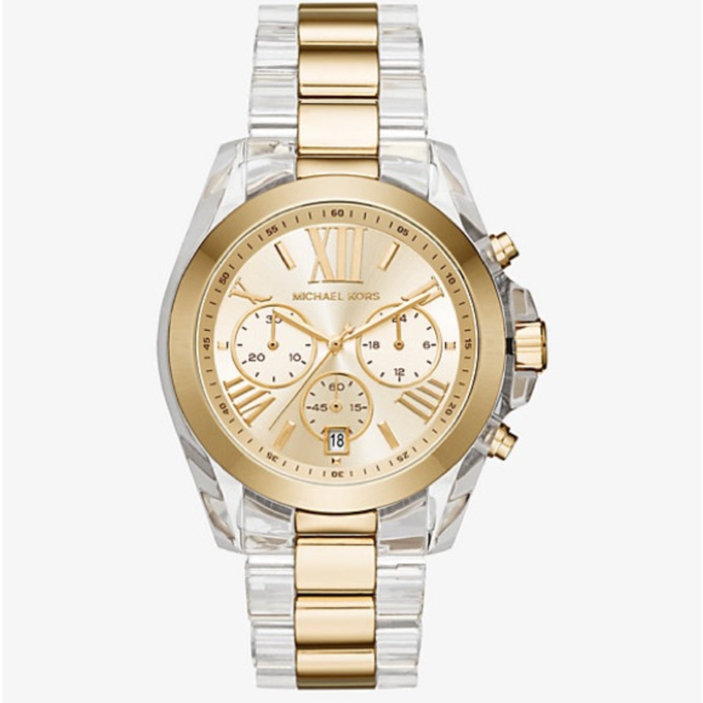 Michael Kors Bradshaw Gold-Tone and Acetate Watch, Style # MK6319